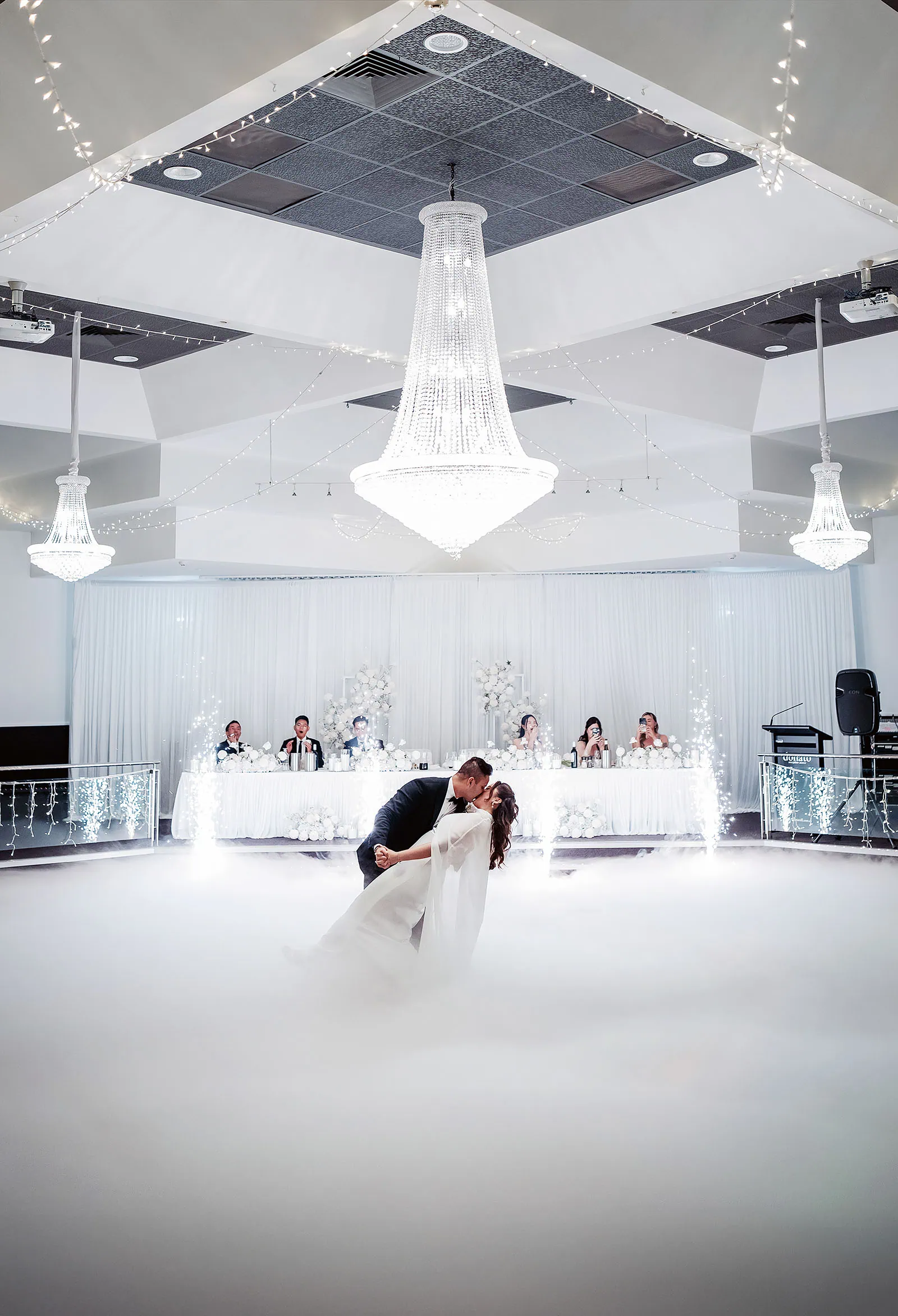 sunnybrae rose garden wedding - celina & anuj 85 Bride and groom share a romantic dance at their wedding celebration.