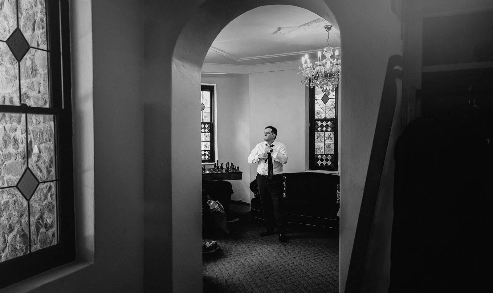 wedding at the manor in basket range - maryam & jason 114 Sophisticated black and white interior design with modern elegance and chic decor.