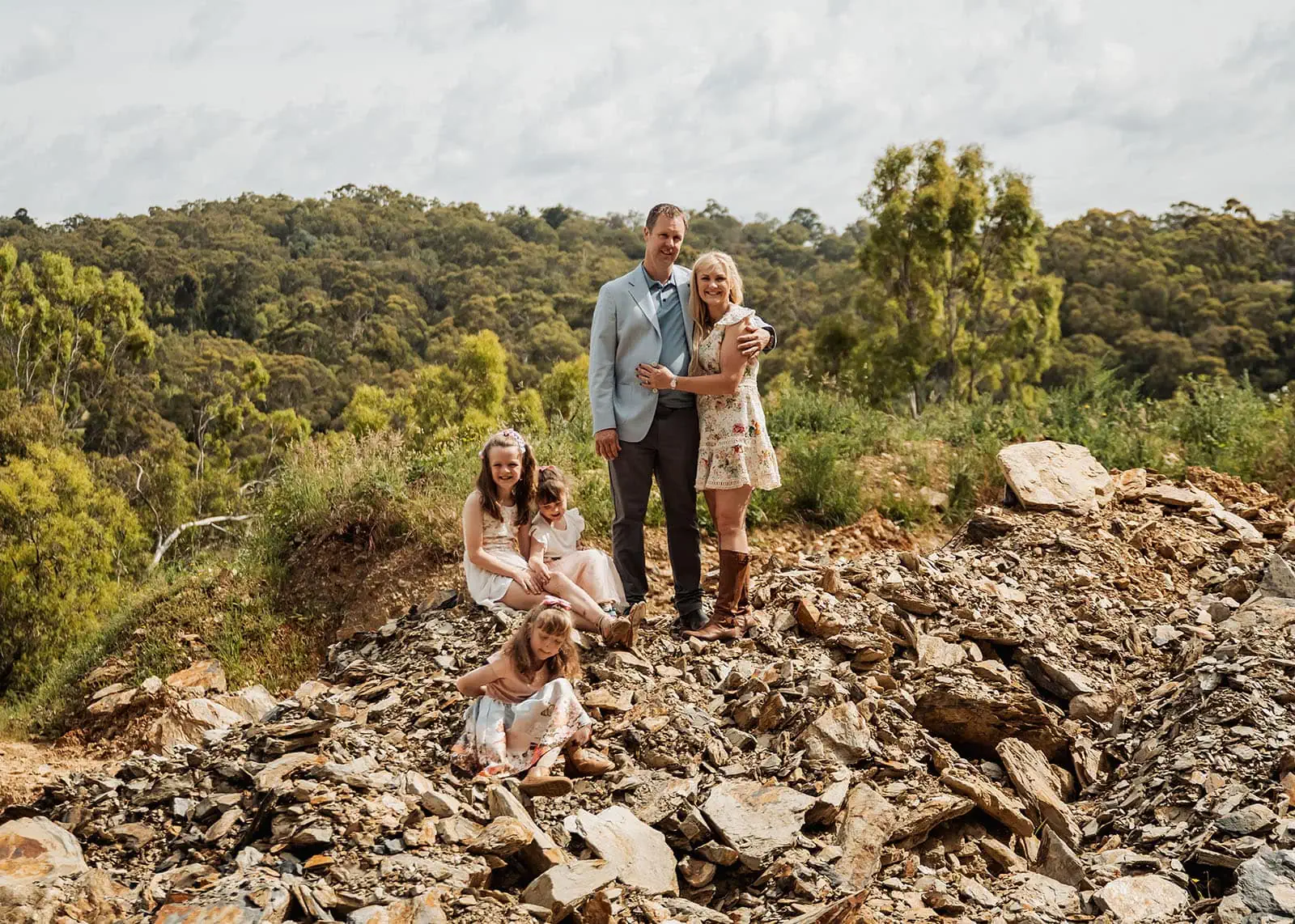 ironbank family photography 133 Happy family enjoying nature with kids in a scenic, lush green forest.