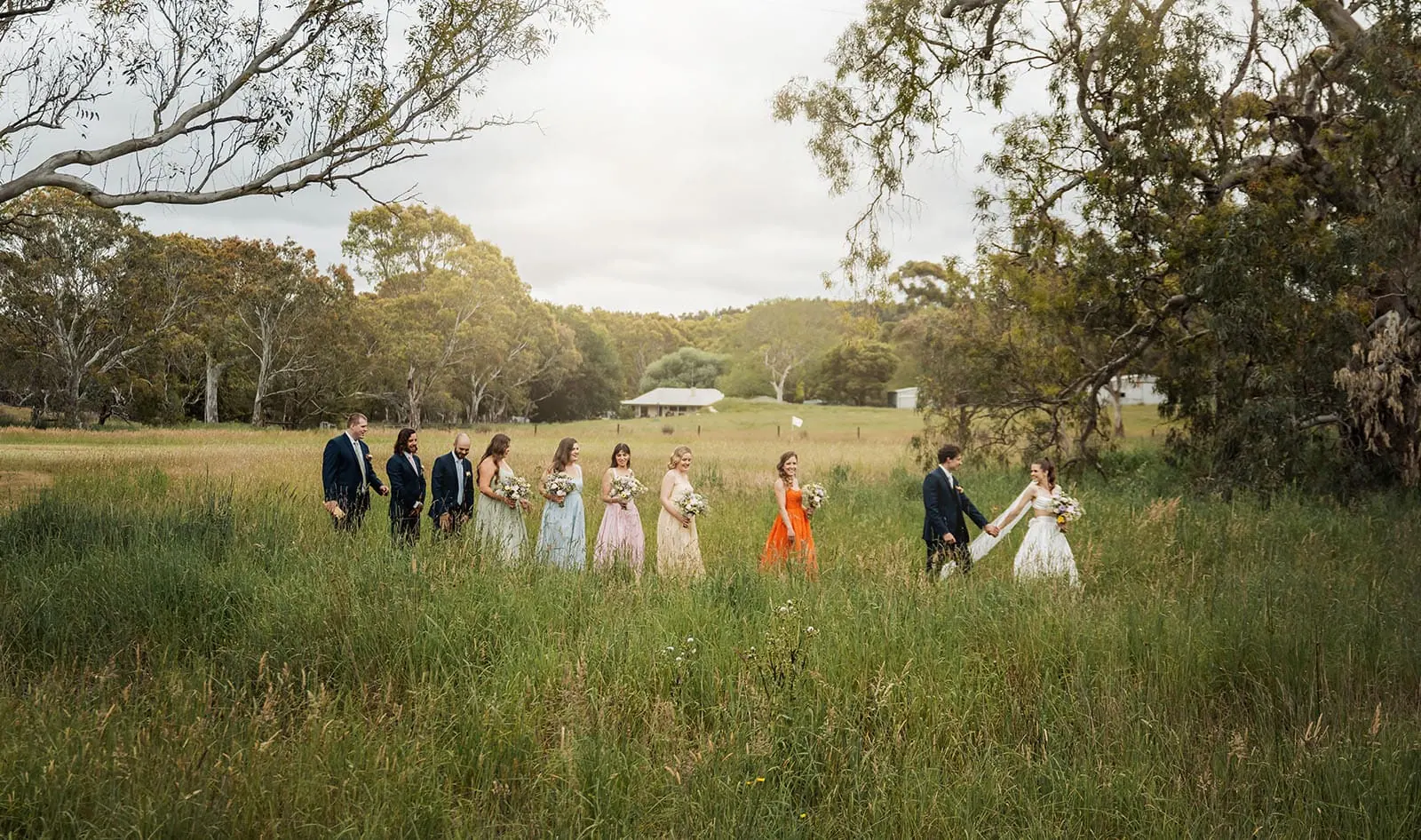 fleurieu cherries wedding - kimberley & richard 27 Outdoor Wedding Reception in Scenic Field Setting.