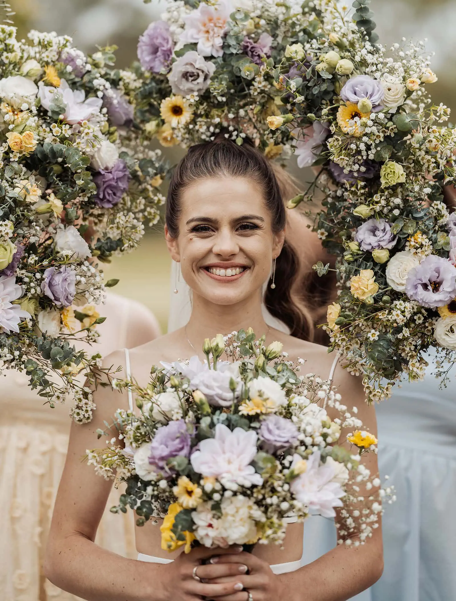 fleurieu cherries wedding - kimberley & richard 34 Joyful bouquet of vibrant flowers celebrating beauty and color.