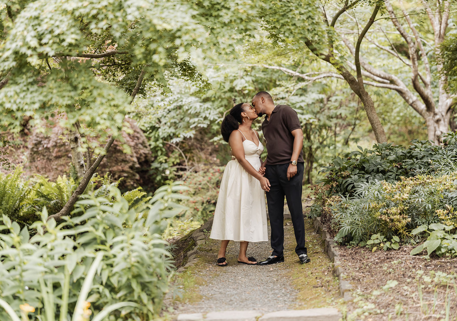 mt lofty botanic gardens couples shoot – ruth & emanuel 24 Romantic couple enjoying a serene garden walk.