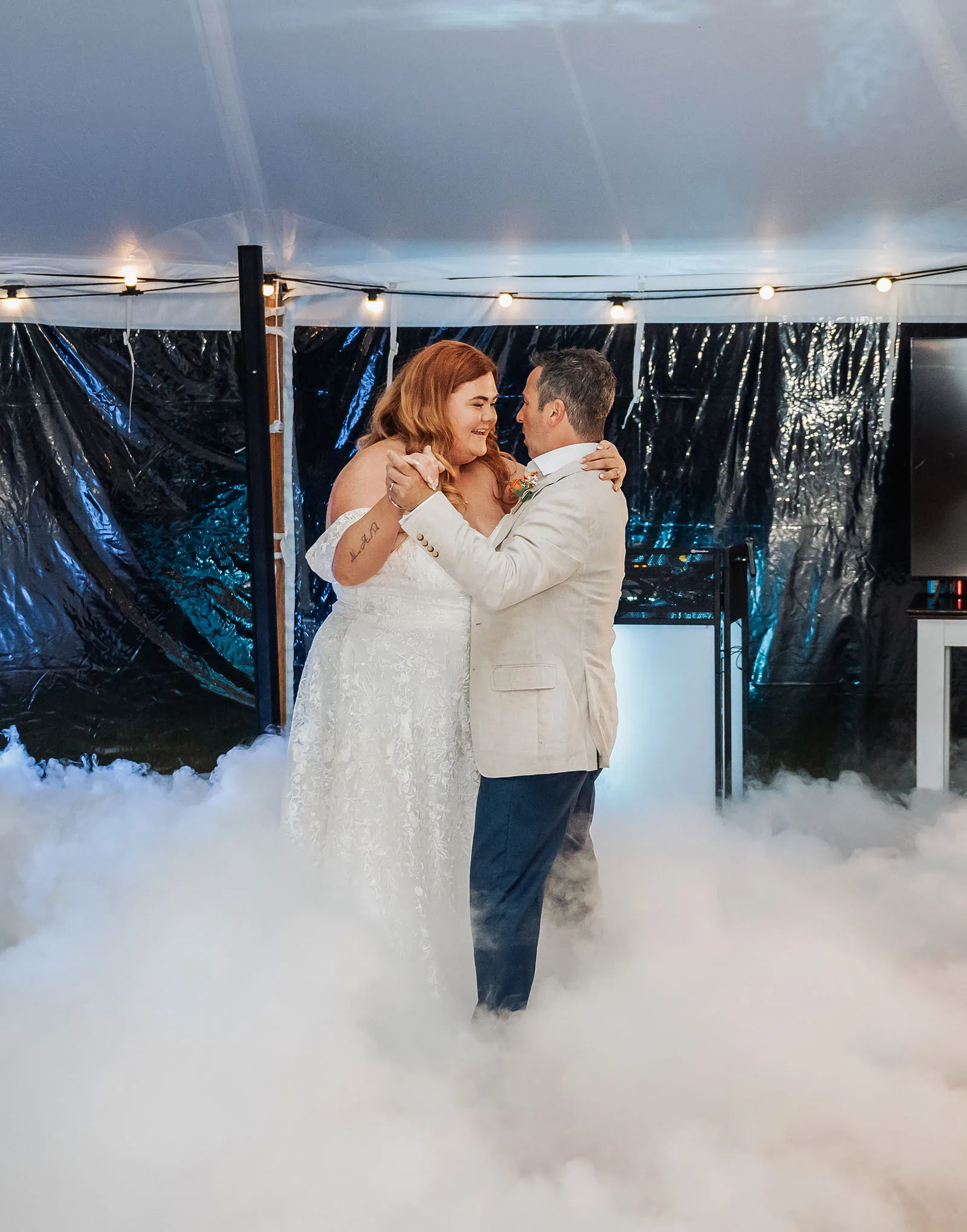 country victoria wedding in corrunnun – rachelle & anthony 368 Bride and groom share a romantic first dance at their wedding reception.