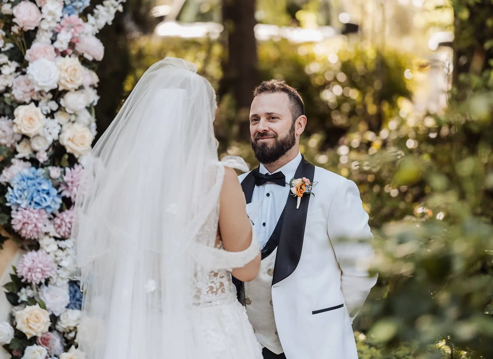 silvestris of clarendon wedding - sam & wayne 217 Outdoor wedding ceremony with elegant decor and a serene atmosphere.