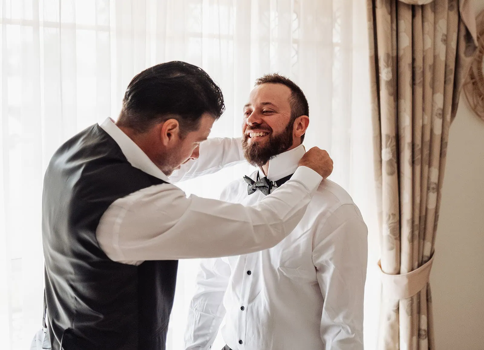 silvestris of clarendon wedding - sam & wayne 184 Two men getting ready for their wedding celebration.