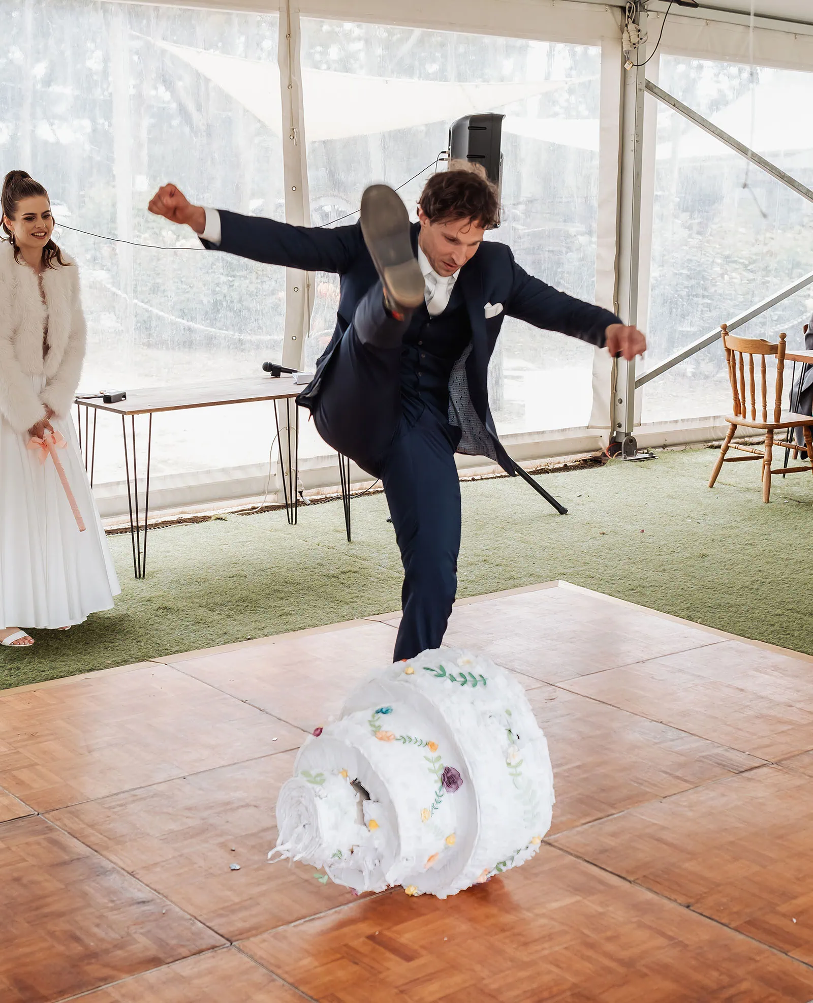 fleurieu cherries wedding - kimberley & richard 56 Bride and groom share joyful dance at their wedding reception.