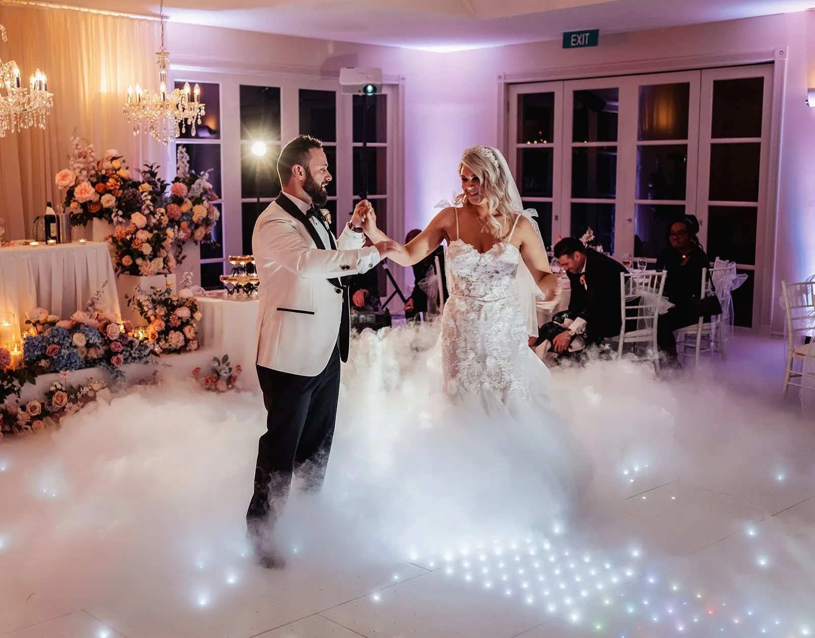 silvestris of clarendon wedding - sam & wayne 266 Elegant couple dancing at lively wedding reception celebration.