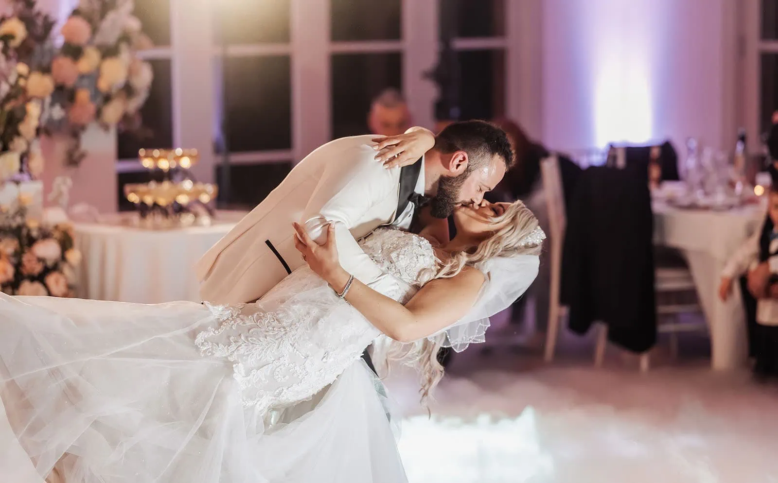 silvestris of clarendon wedding - sam & wayne 269 Bride and groom share romantic first dance at wedding reception.