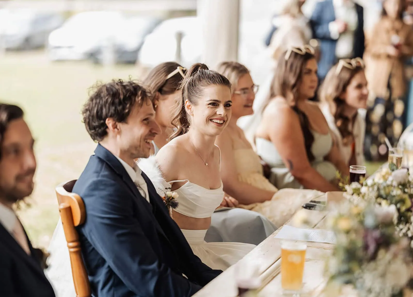 fleurieu cherries wedding - kimberley & richard 52 Elegant wedding reception with joyful guests and festive decorations.