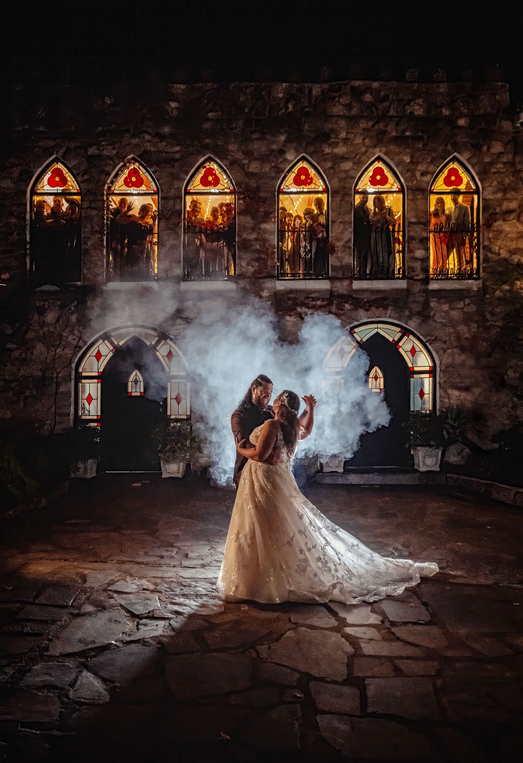 basket range wedding at the manor - leah & wes 66 Bride and groom first dance at a romantic stone castle wedding.