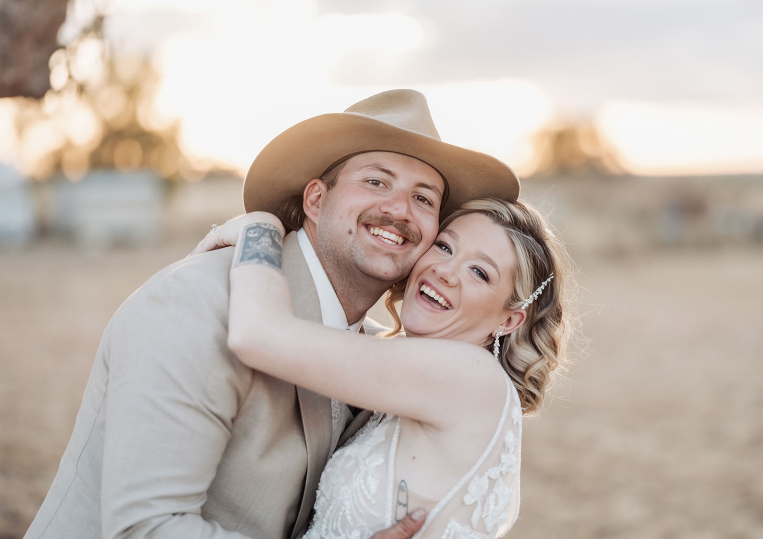 capella wedding photography – caitlin & adam’s farm wedding 168 Caitlin and Adam smiling together in wedding attire at their Capella farm wedding